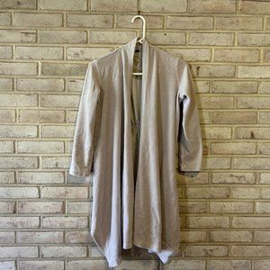 Adrienne Vittadini Beige Waterfall Open Front Cardigan XS